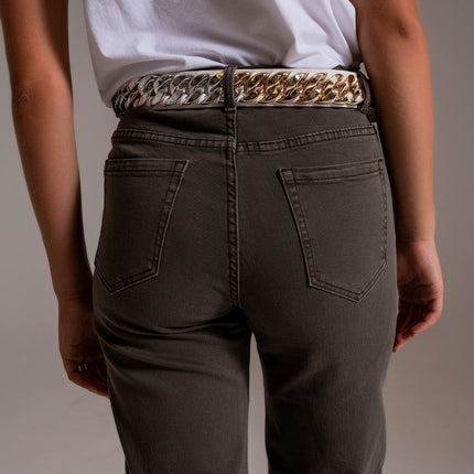 Cropped Flare Dark Grey Jeans