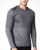Men's Breathable Long Sleeve Hooded Active Shirt Dark gray Fitness Trendsi