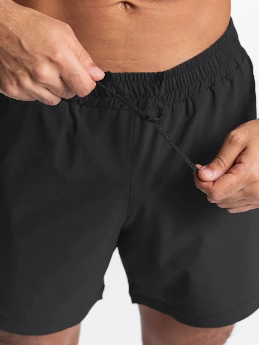 Men's Elastic Waist Active Short Shorts Black Trendsi