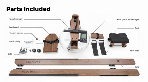 The Topiom Rowing Machine for Home Use | Solid Wood | TM3 Monitor