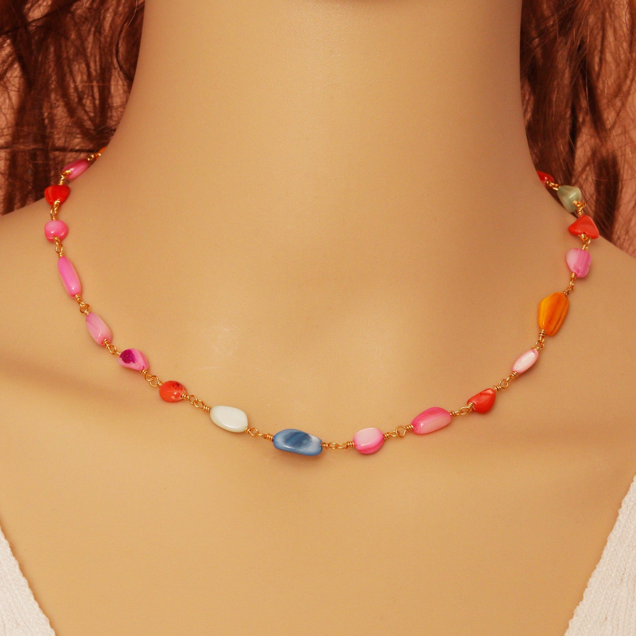 Colorful Shell Necklace, sku#EF249