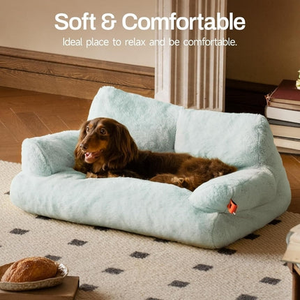Sky Blue Plush Pet Bed