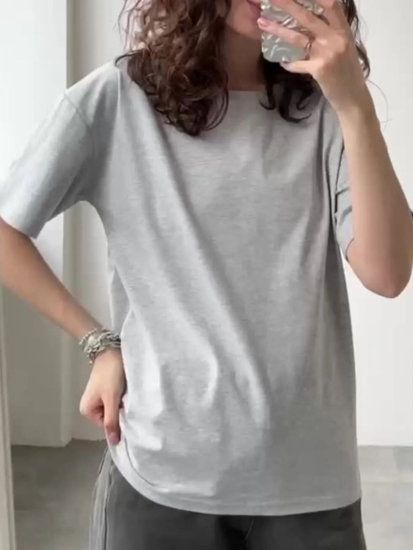 Oversized Drop Sleeve Tee Trendsi