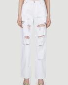 Dolce & Gabbana Women Logo Plaque Distressed Jeans