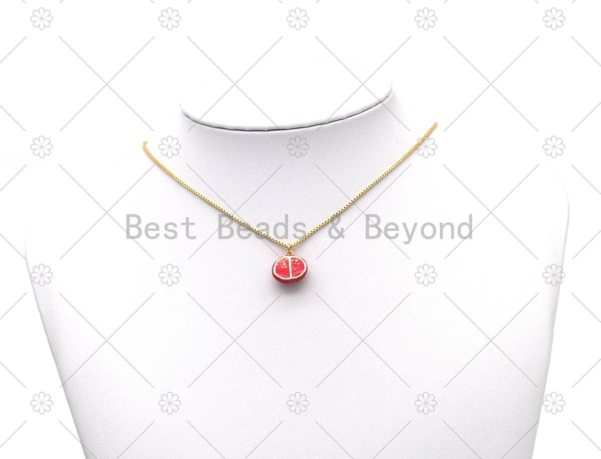Enamel Pomegranate Charm,Sku#Y576