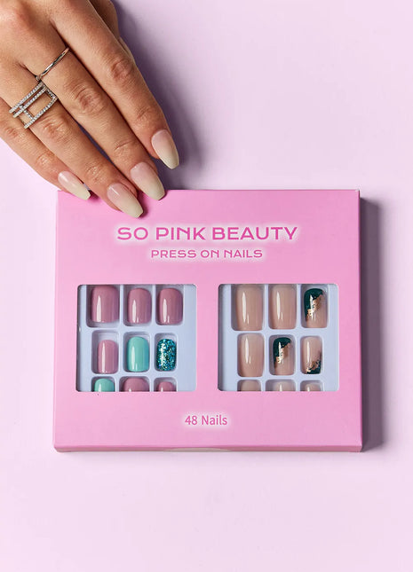 SO PINK BEAUTY Press On Nails 2 Packs Polished Petals One Size Trendsi