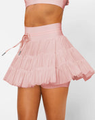 Ruched Princess Mini Pocketed Skort Dusty Pink Trendsi