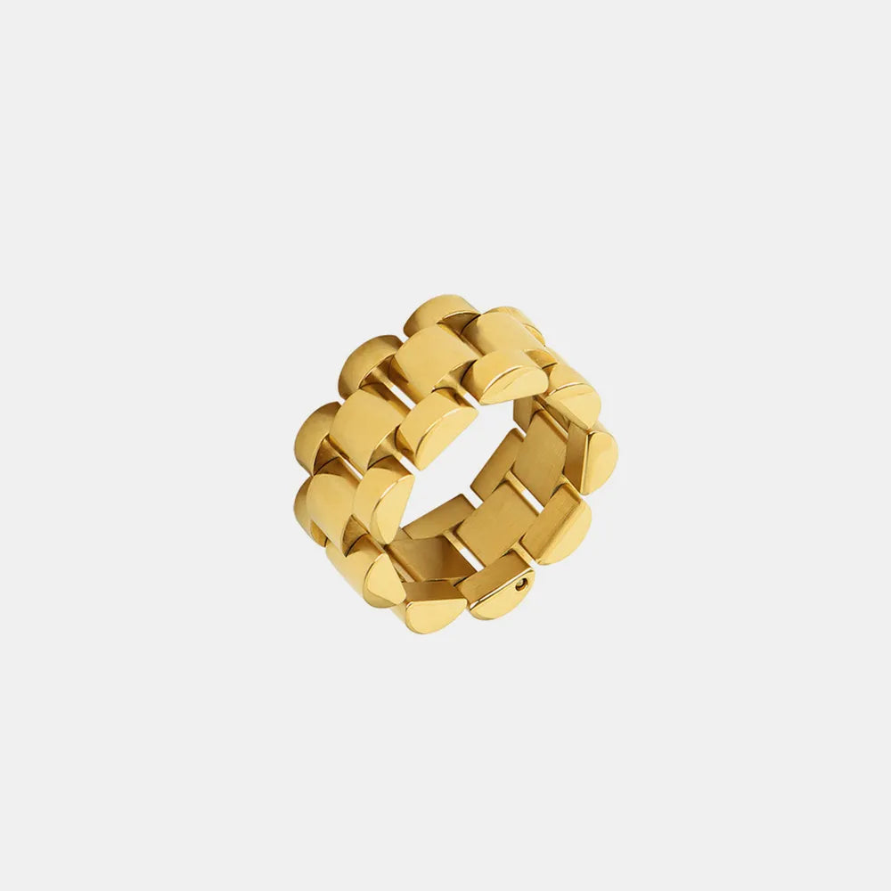 Sandblasted Plated Titanium Steel Ring Trendsi