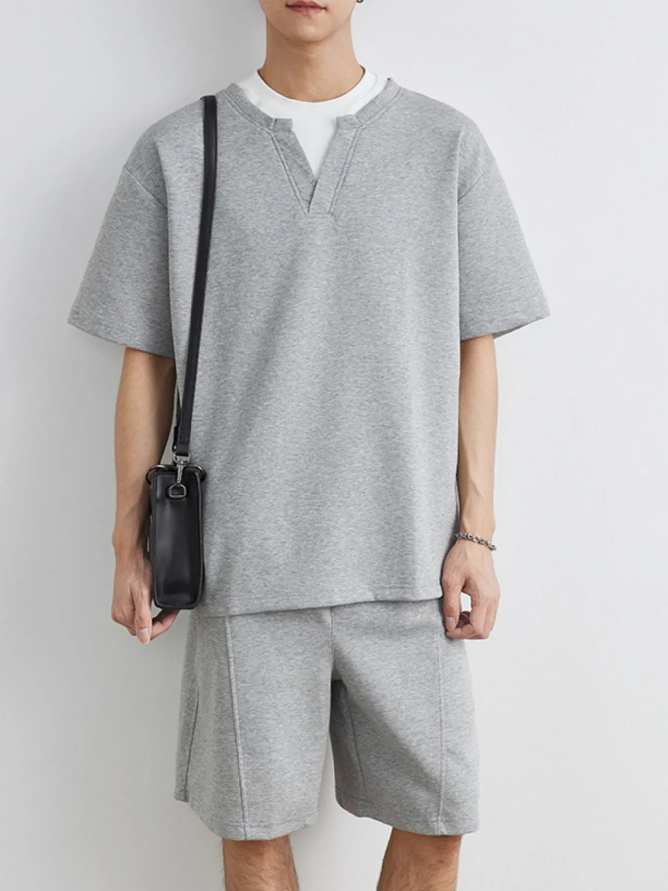 Mens Half Sleeve Top & Shorts Set Loungewear Trendsi