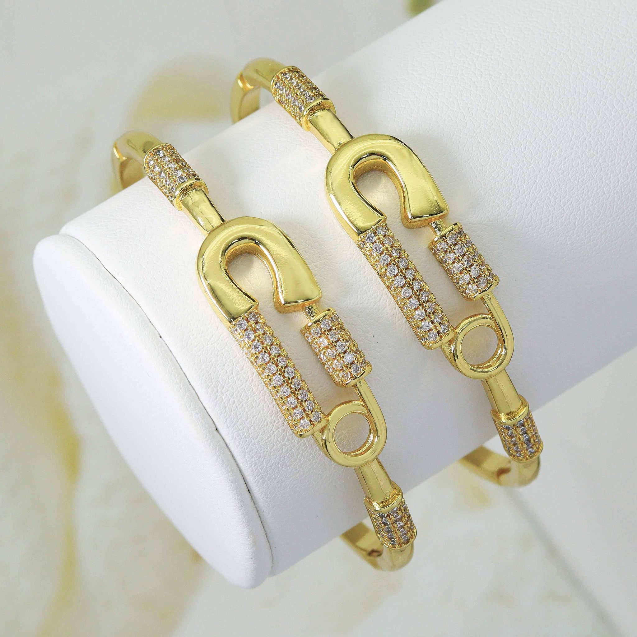 Safety Pin Pave Bracelet