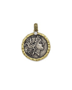 Double-sided Antique Ancient Coin Charm, Sku#Y887