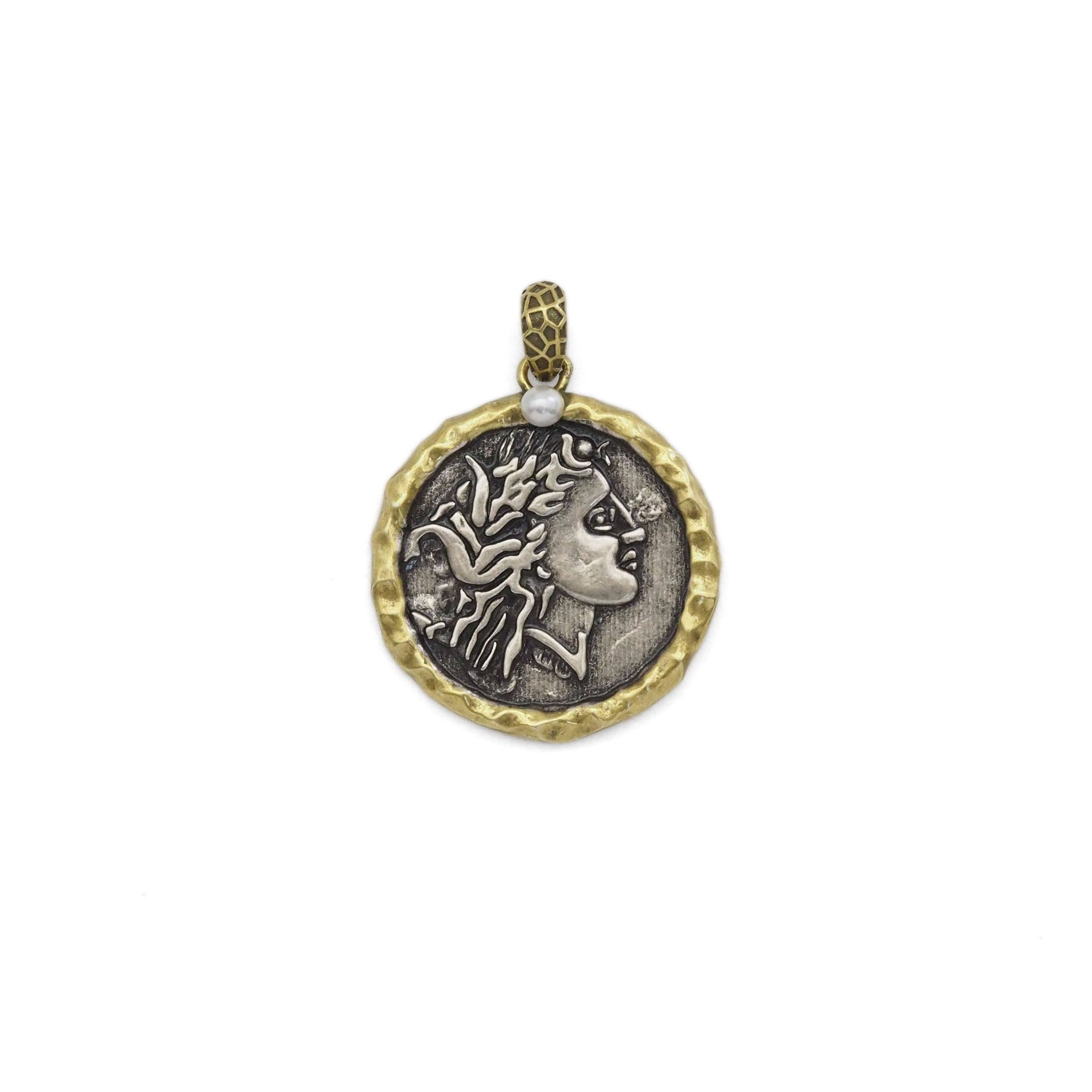 Double-sided Antique Ancient Coin Charm, Sku#Y887