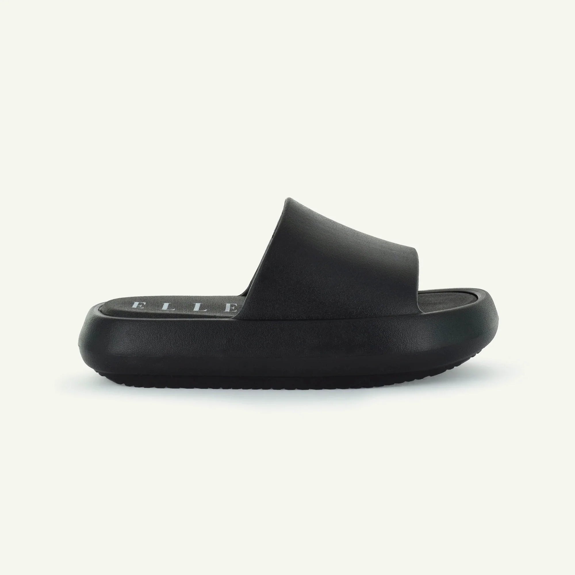 ST. TROPEZ: PLATFORM SLIDE - BLACK Slippers Elle Footwear