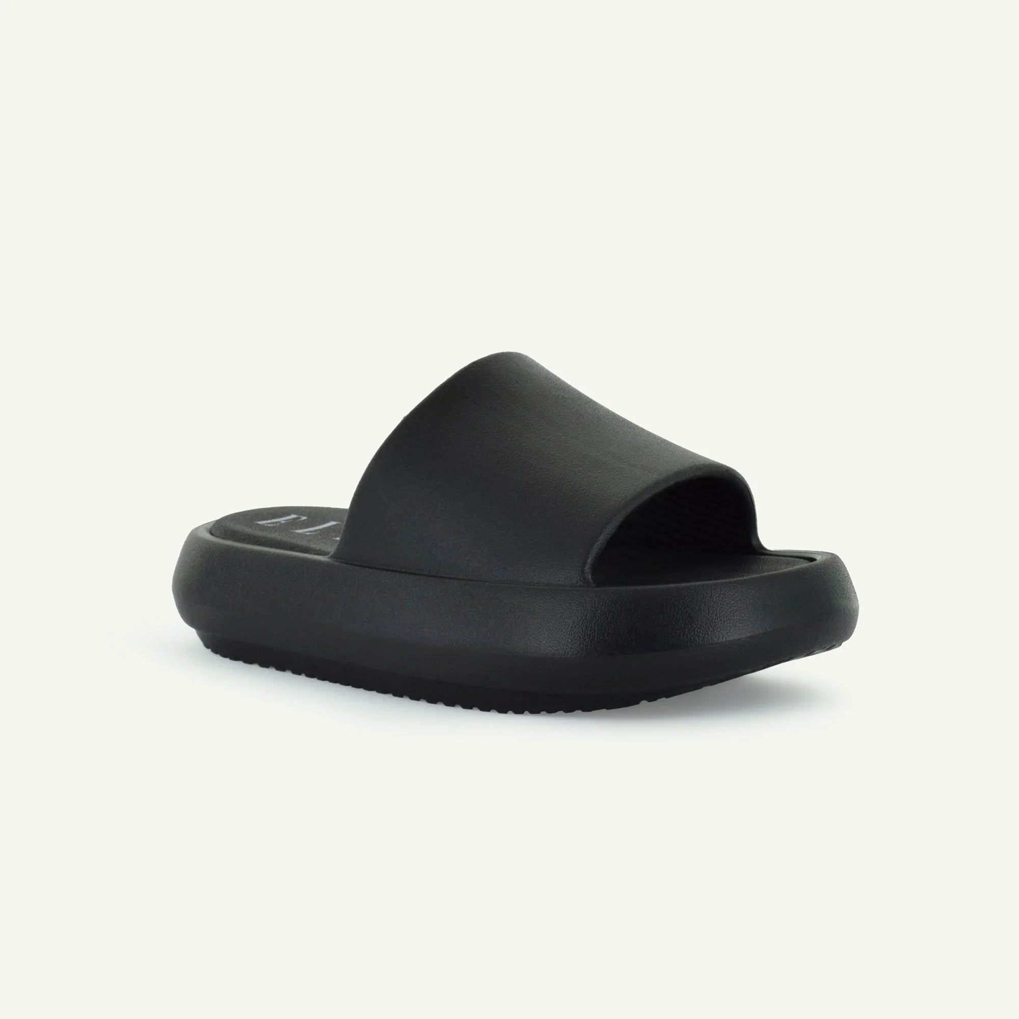 ST. TROPEZ: PLATFORM SLIDE - BLACK Slippers Elle Footwear