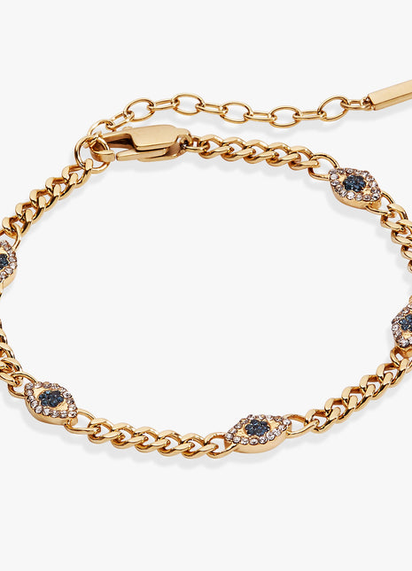 Evil Eye Curb Chain Inline Bracelet