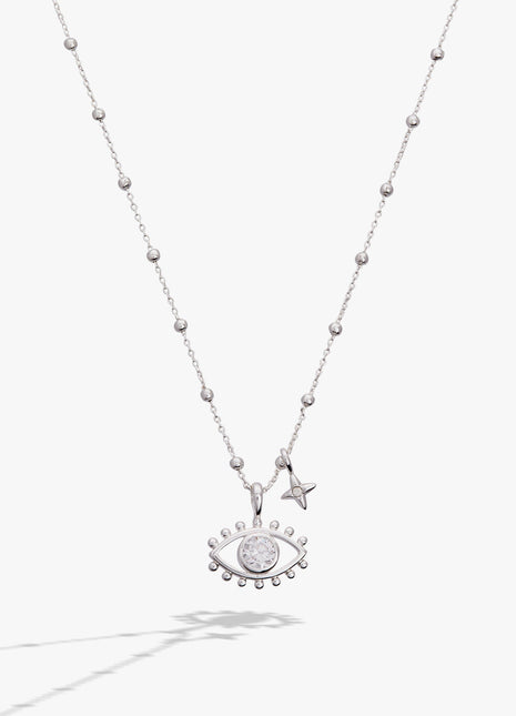Evil Eye Duo Charm Necklace