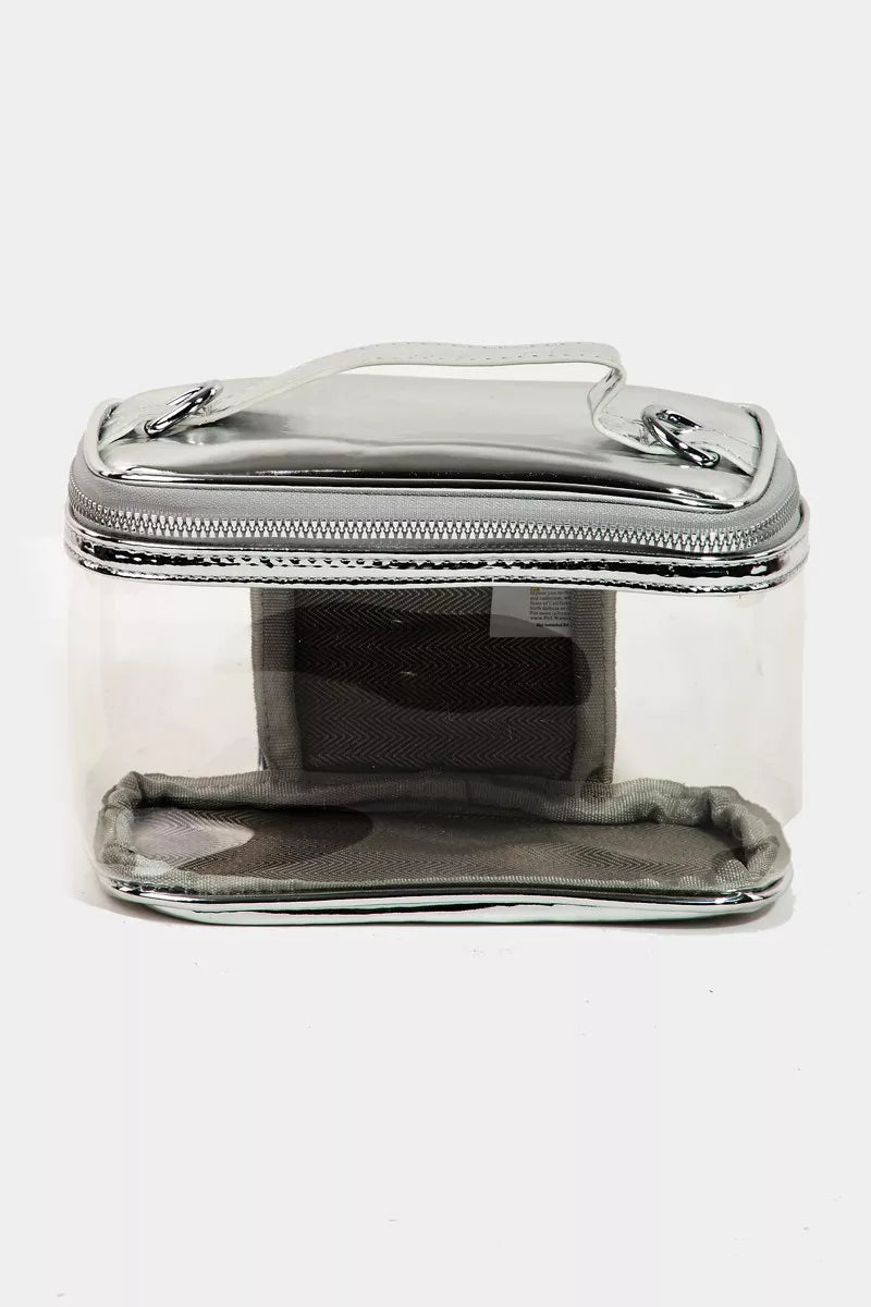 Boxy See Through Rectangle Crossbody Bag Silver one size Bag Trendsi