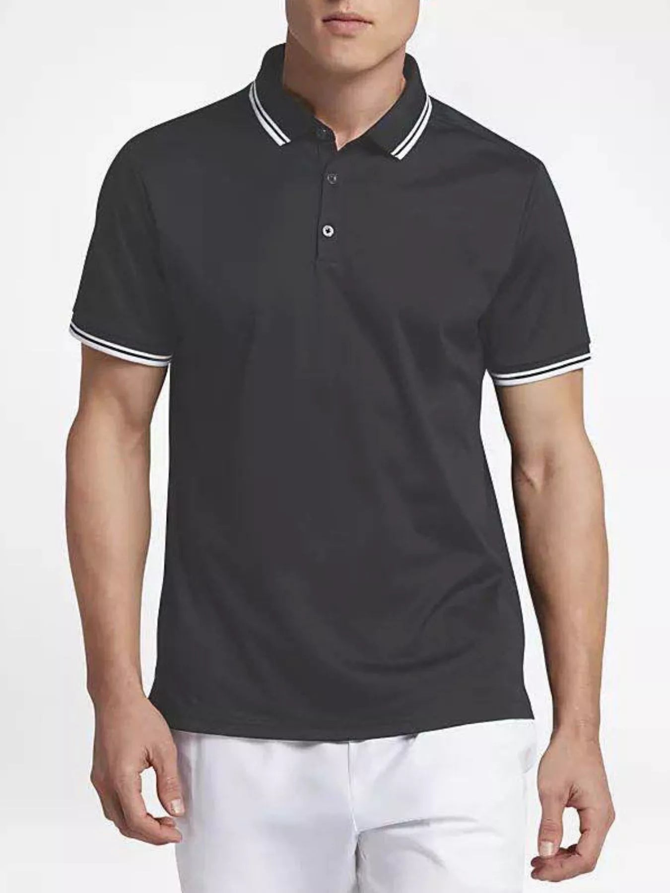 Men's Quick-Dry Short Sleeve Active Polo Grey Trendsi