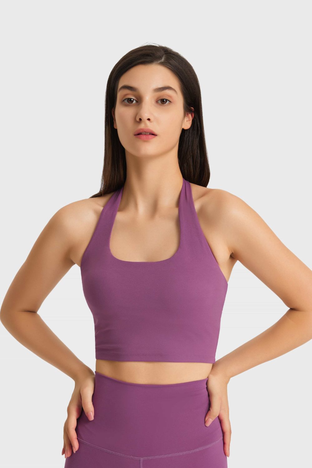 Millennia Breathable Halter Neck Sports Bra Trendsi