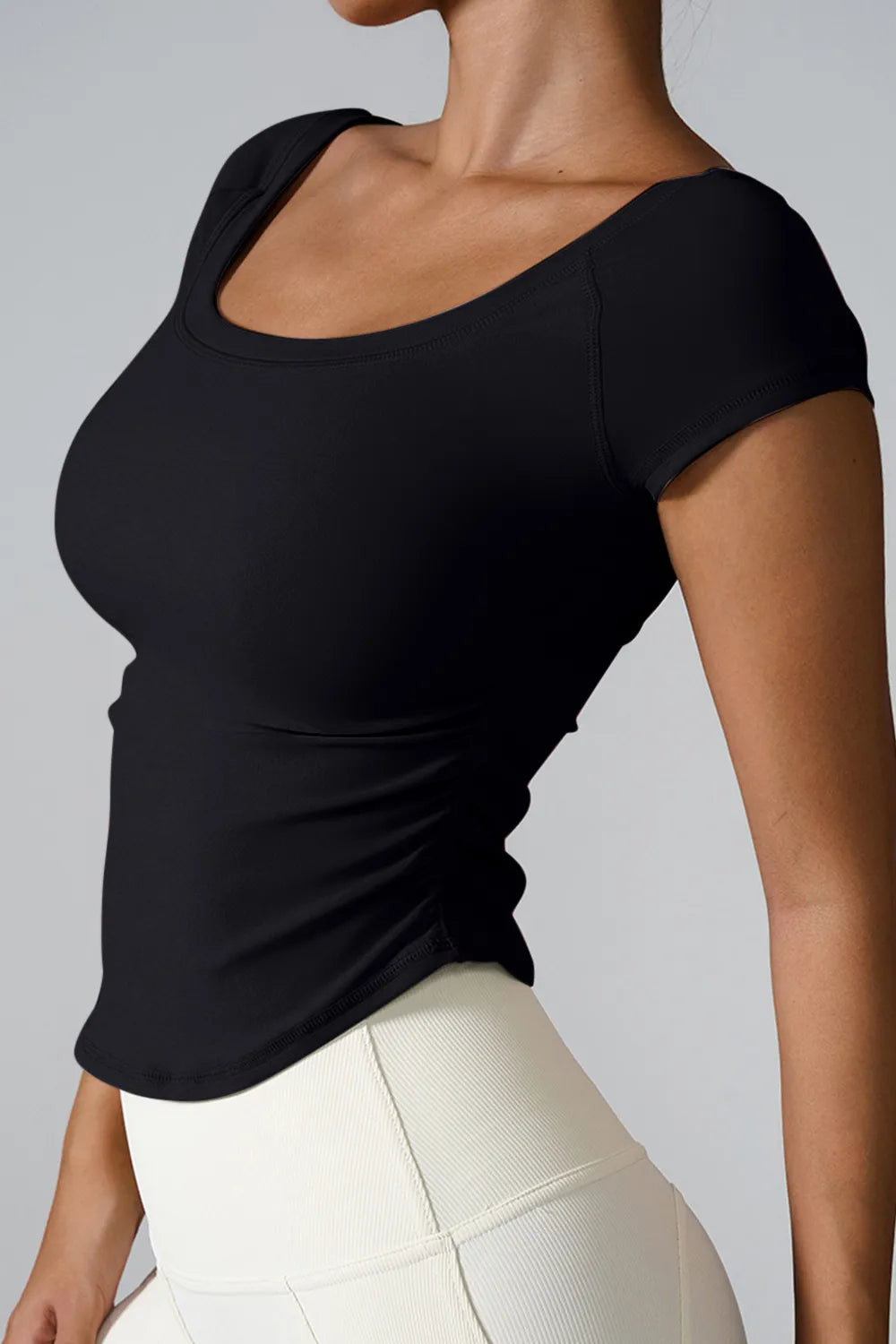 Round Neck Short Sleeve Active T-Shirt Trendsi