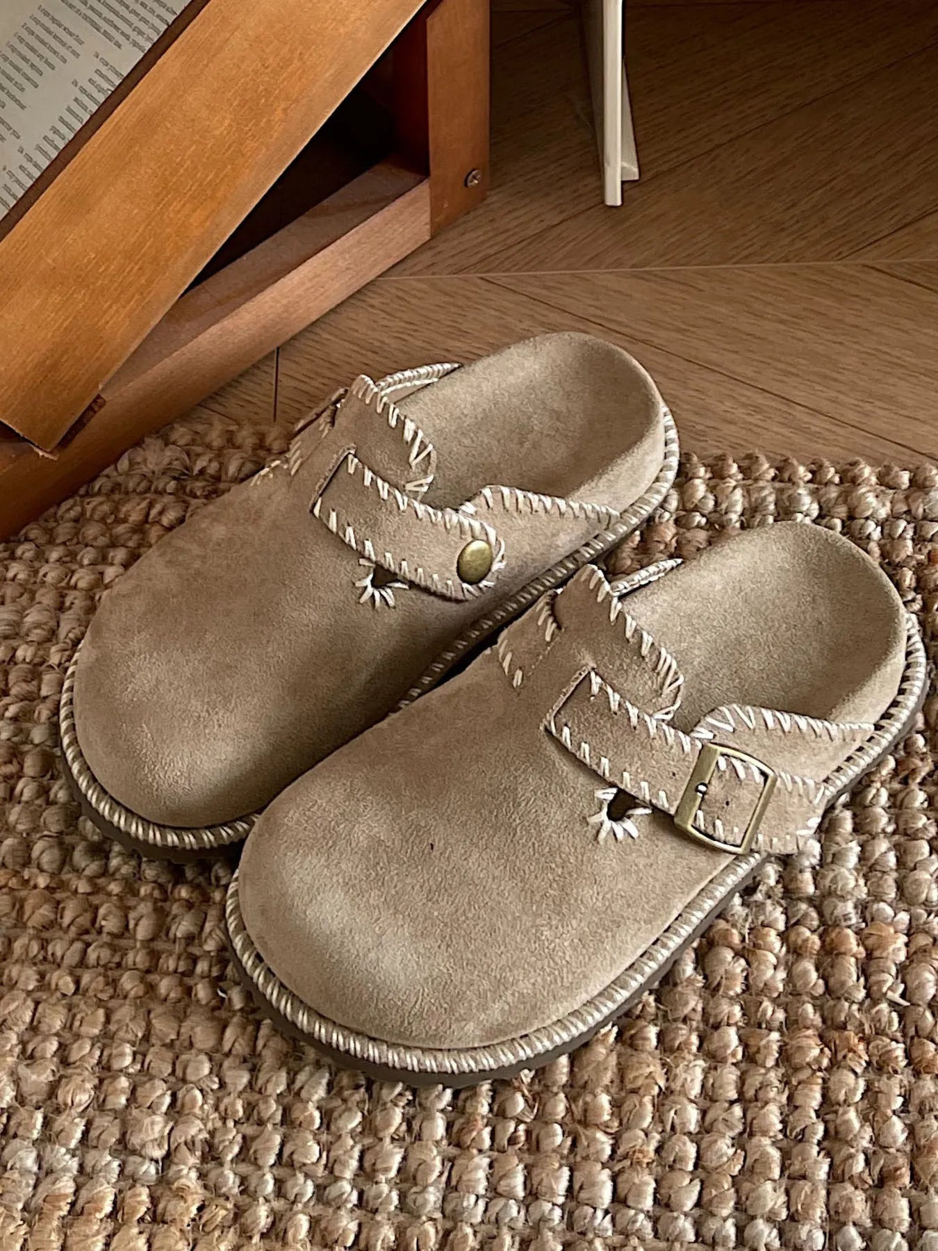 Cutesy Stitched Everyday Clogs Sand Color Trendsi