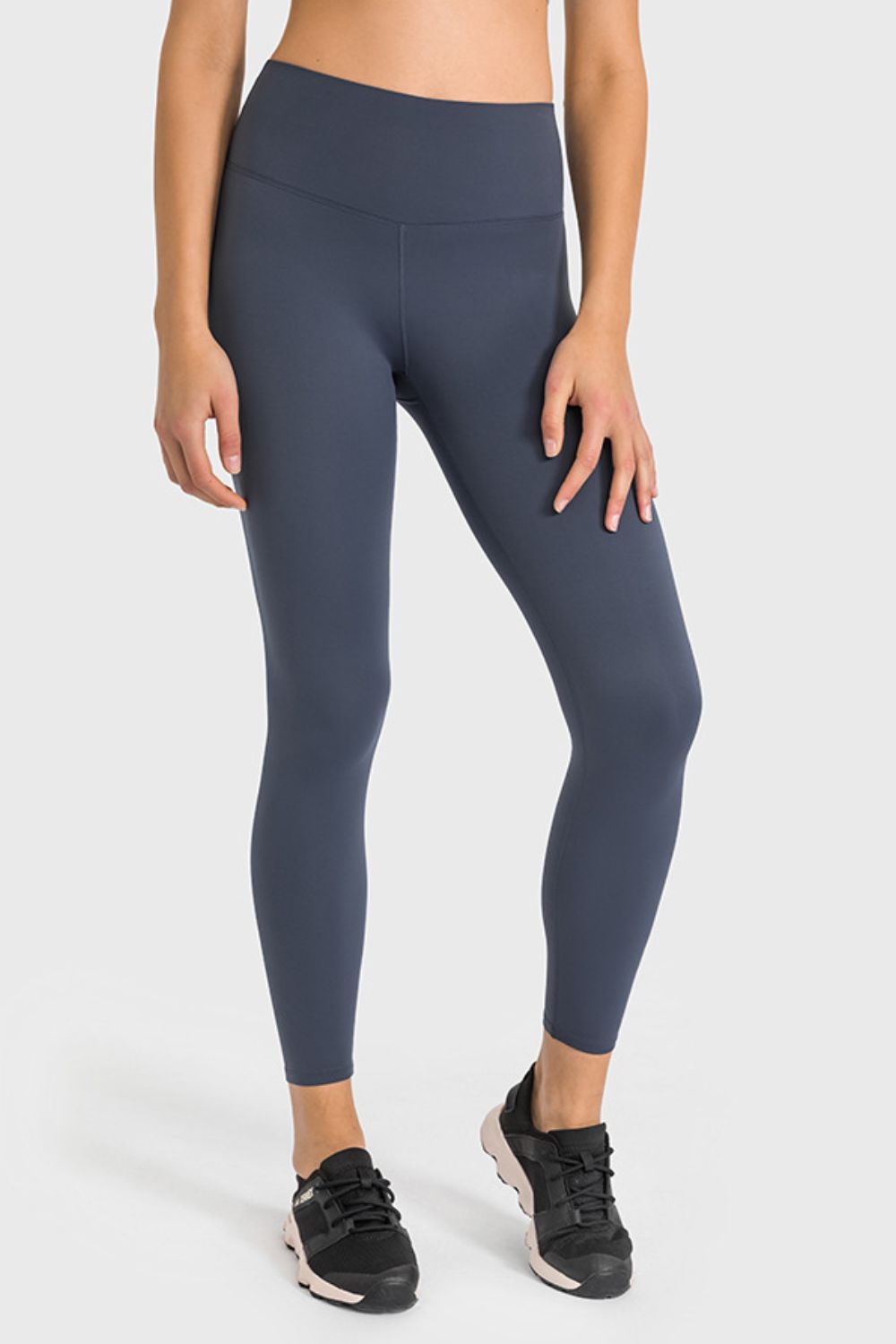 Millennia High Waist Ankle-Length Yoga Leggings Dark Navy Trendsi
