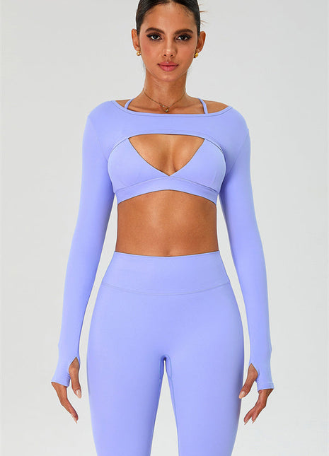 The Ember Sports Bra Crop Top Leggings 3-Piece Set