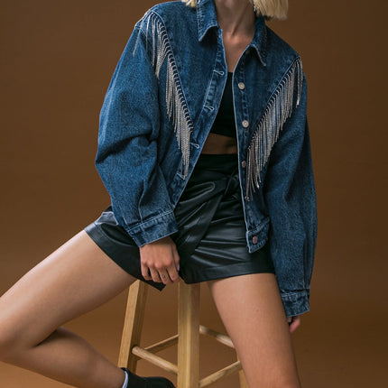 STUNNING EXCELLENCE WASHED DENIM JACKET