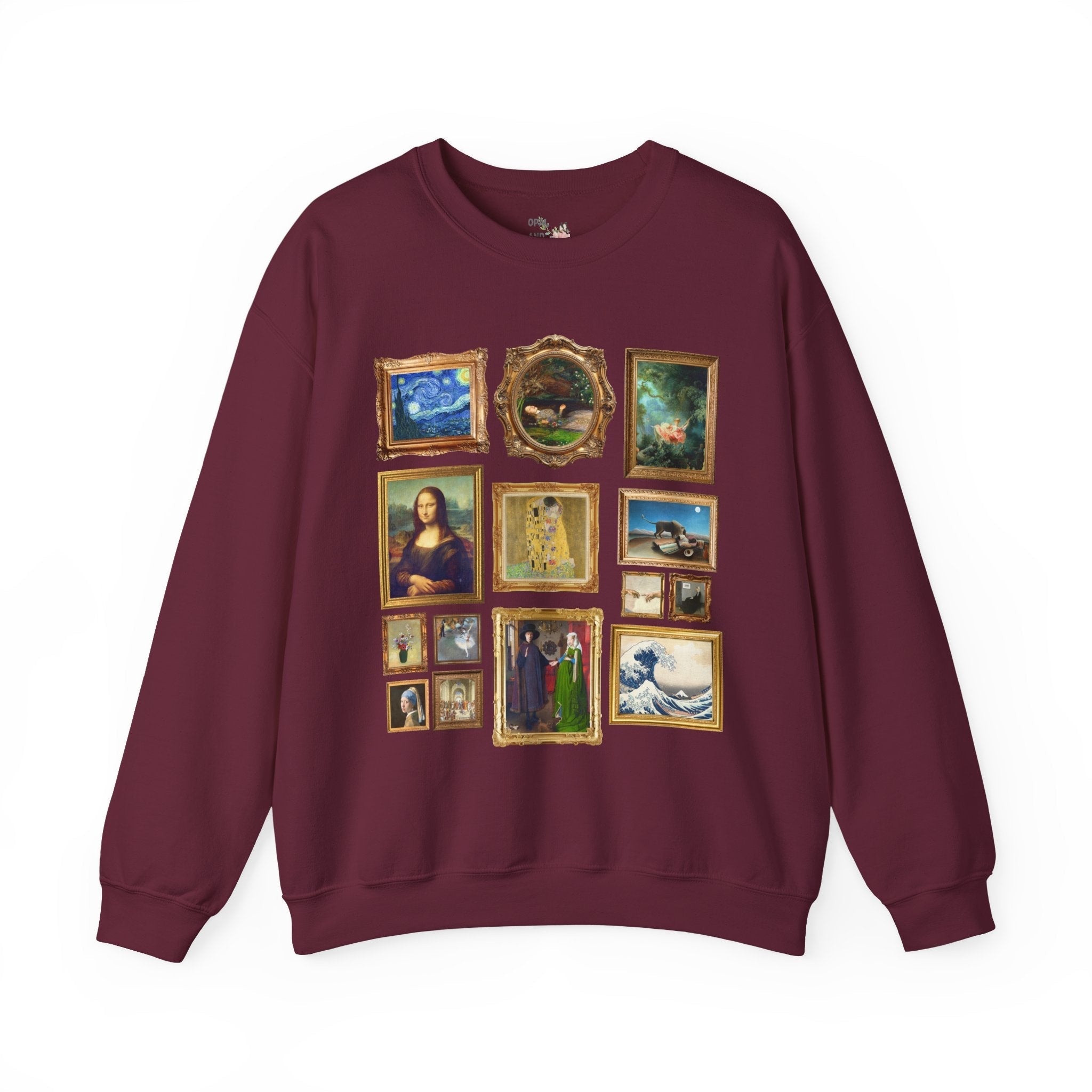 Famous Paintings Art History Sweatshirt Maroon Sweatshirt Opal and June