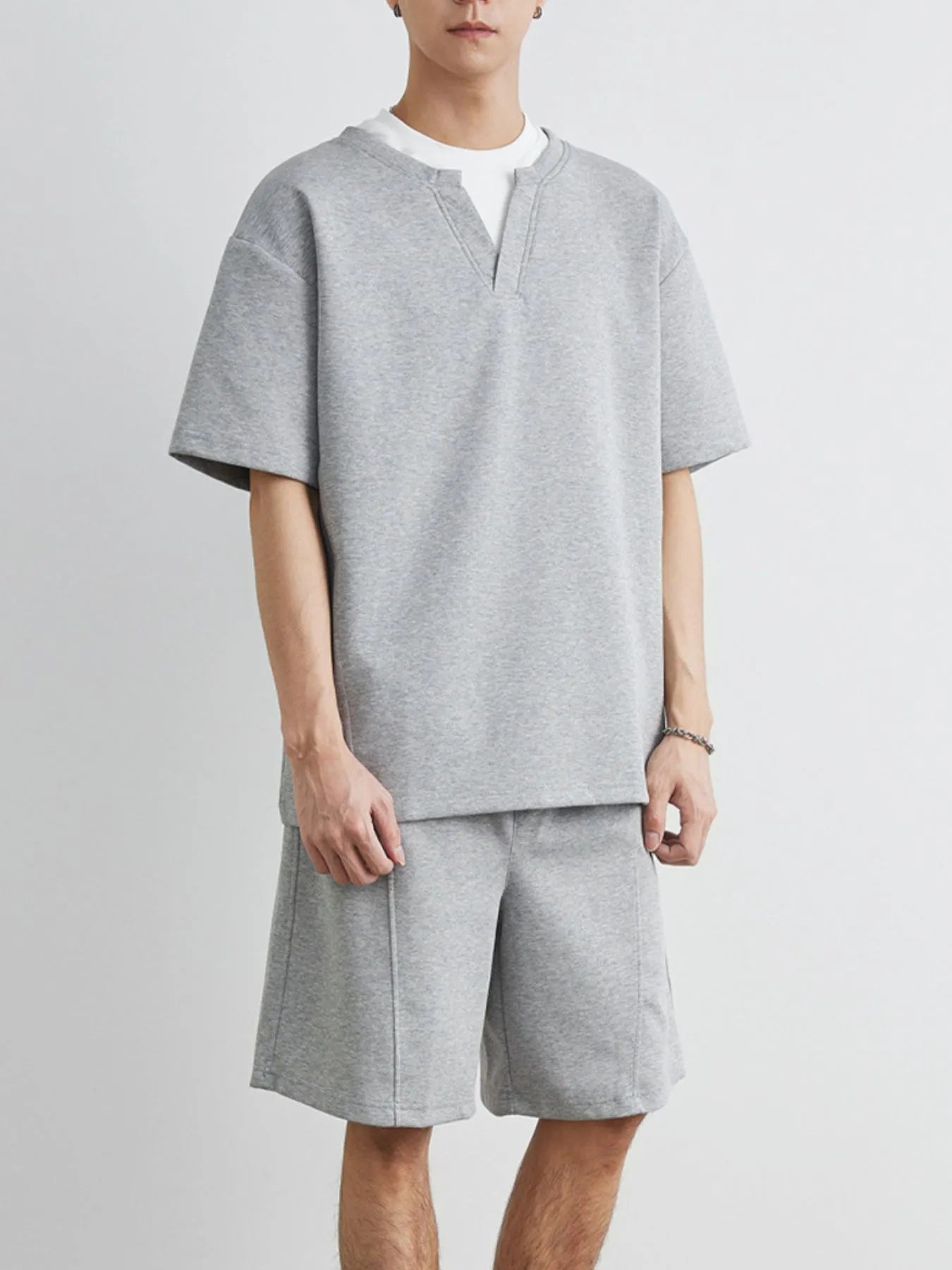 Mens Half Sleeve Top & Shorts Set Loungewear Trendsi