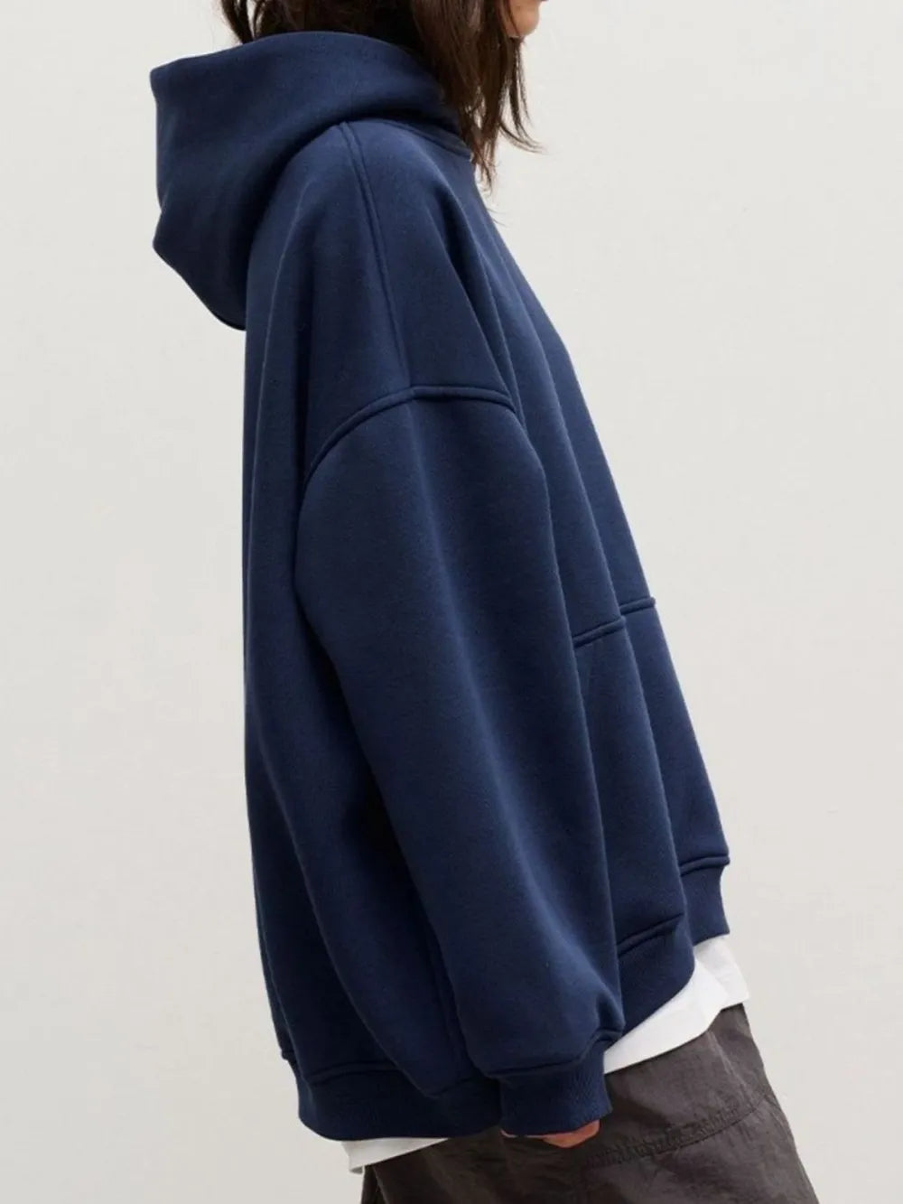 The Oversized Kangaroo Pocket Hoodie Loungwear Trendsi
