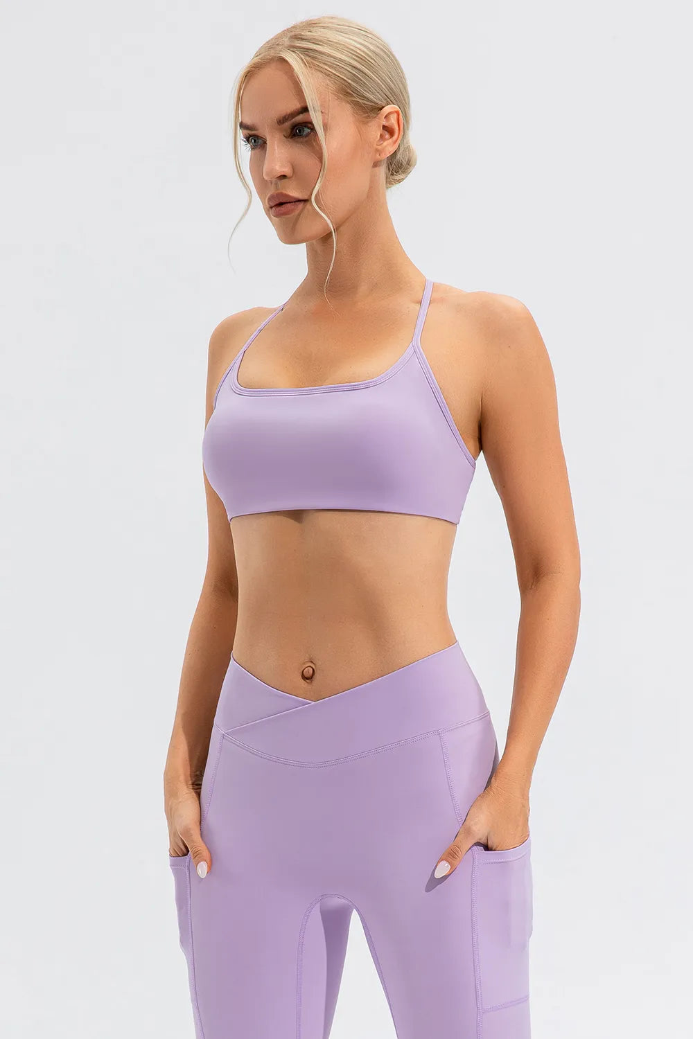 Crisscross Spaghetti Strappy Sports Bra (5 colors) Trendsi