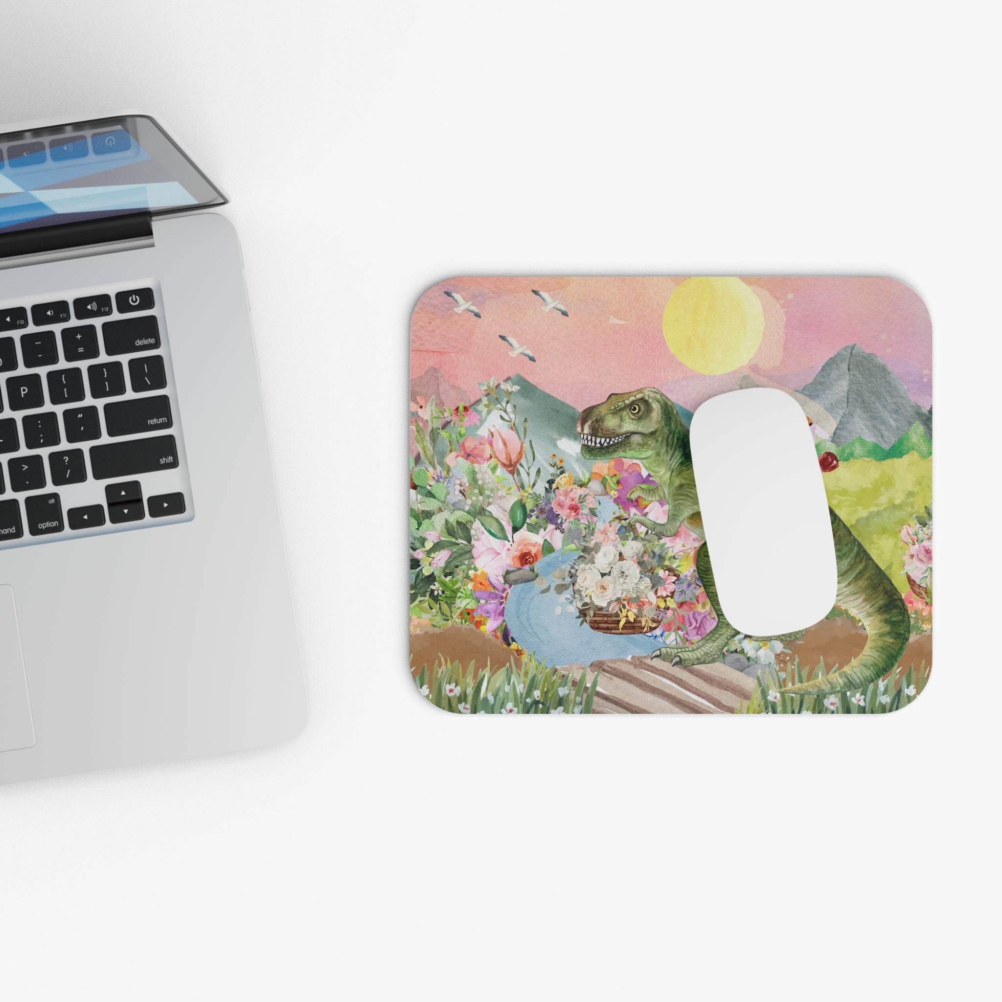 Floral T-Rex Mousepad Home Decor Opal and June