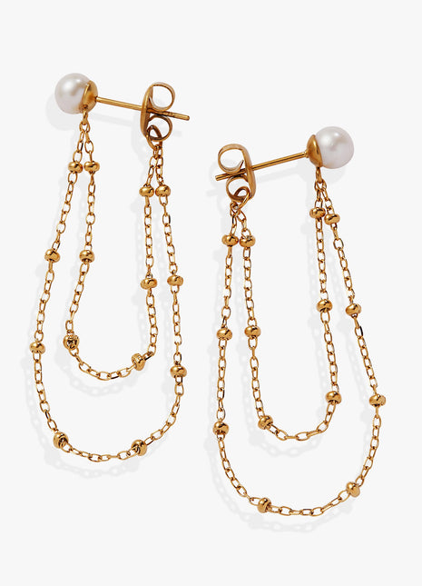 Freshwater Pearl Front-and-Back Earrings