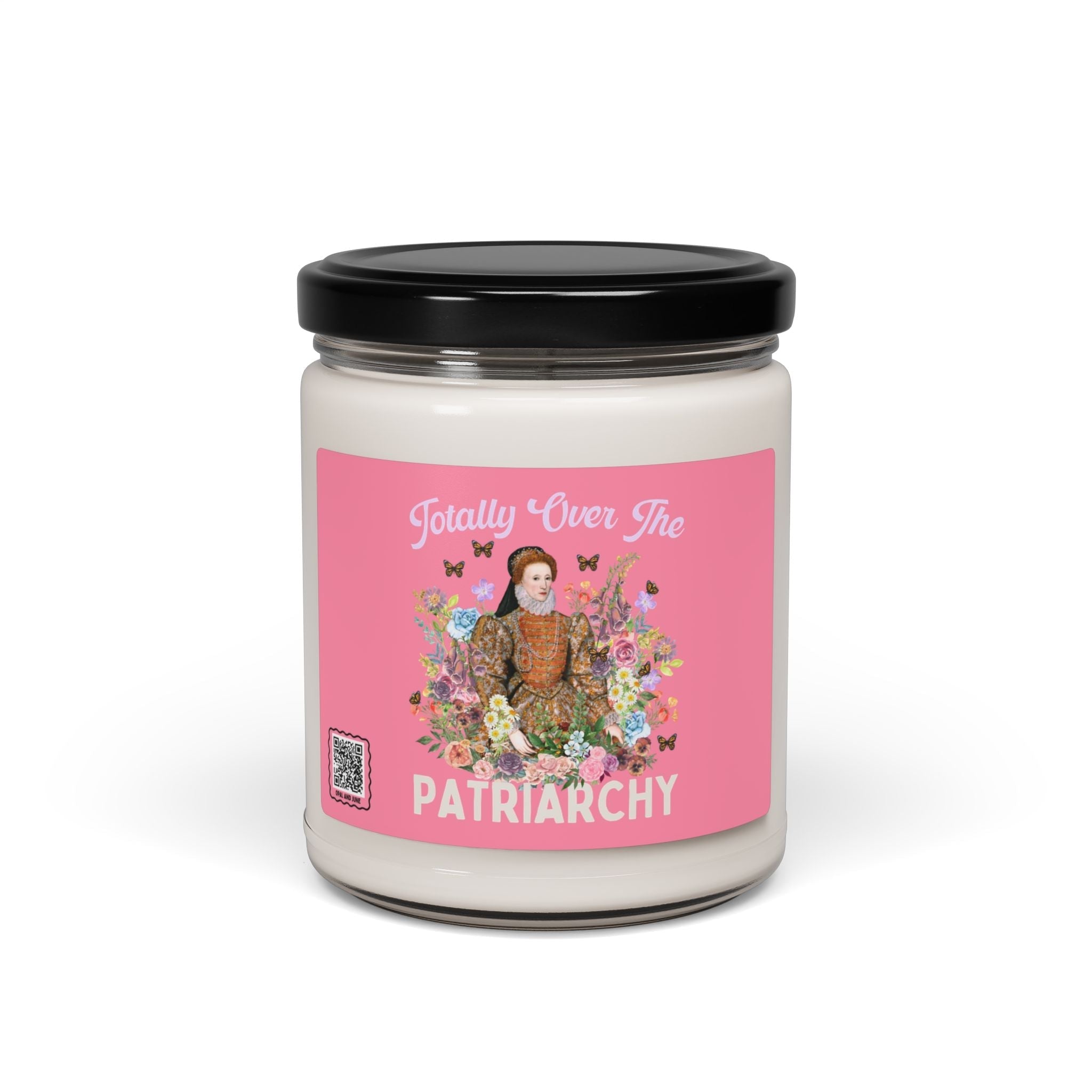 Totally Over The Patriarchy Queen Elizabeth Candle 9oz Home Decor Opal and June