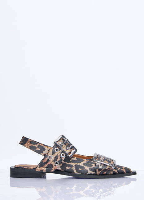 Ganni Women Feminine Buckle Ballerina Flats