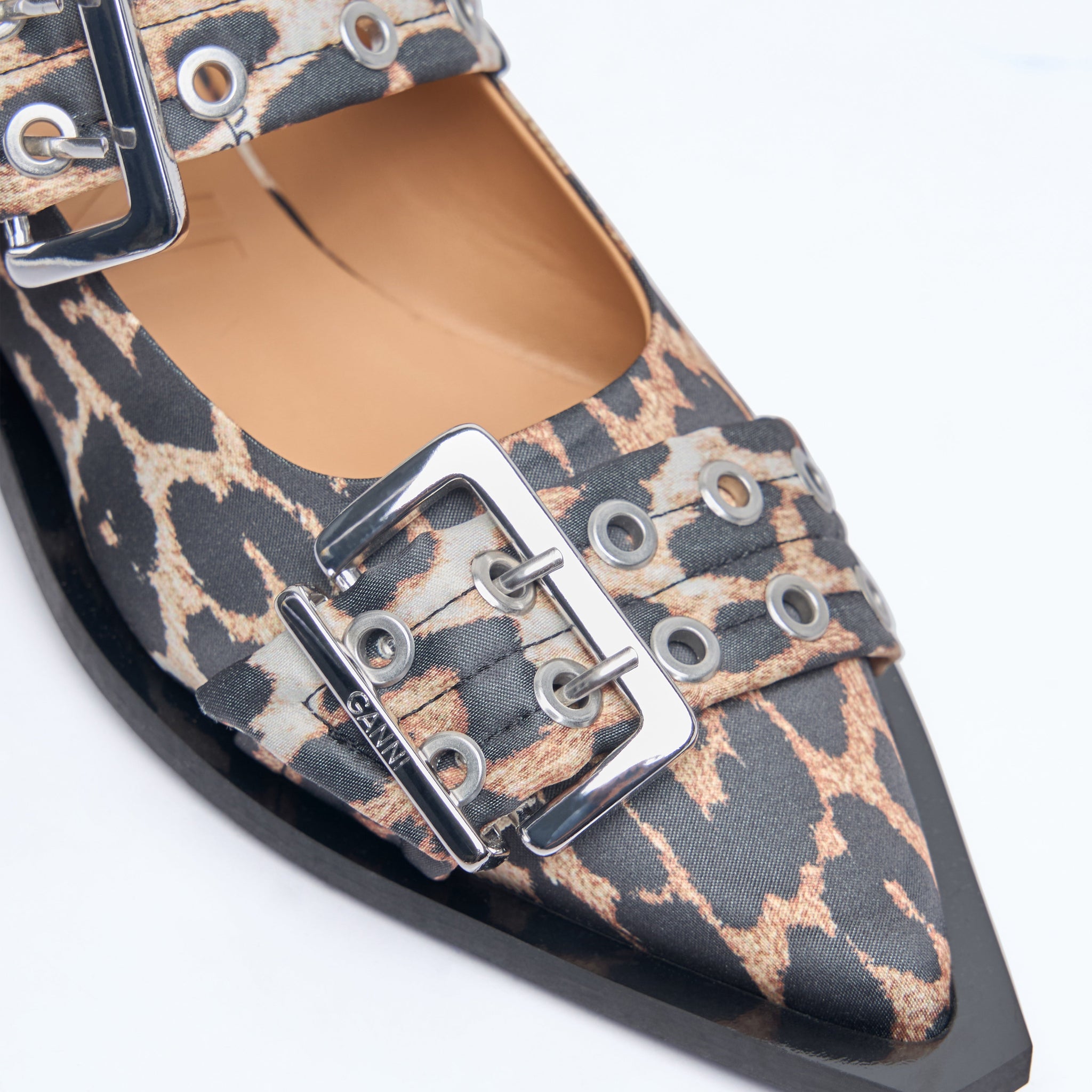 Ganni Women Feminine Buckle Ballerina Flats