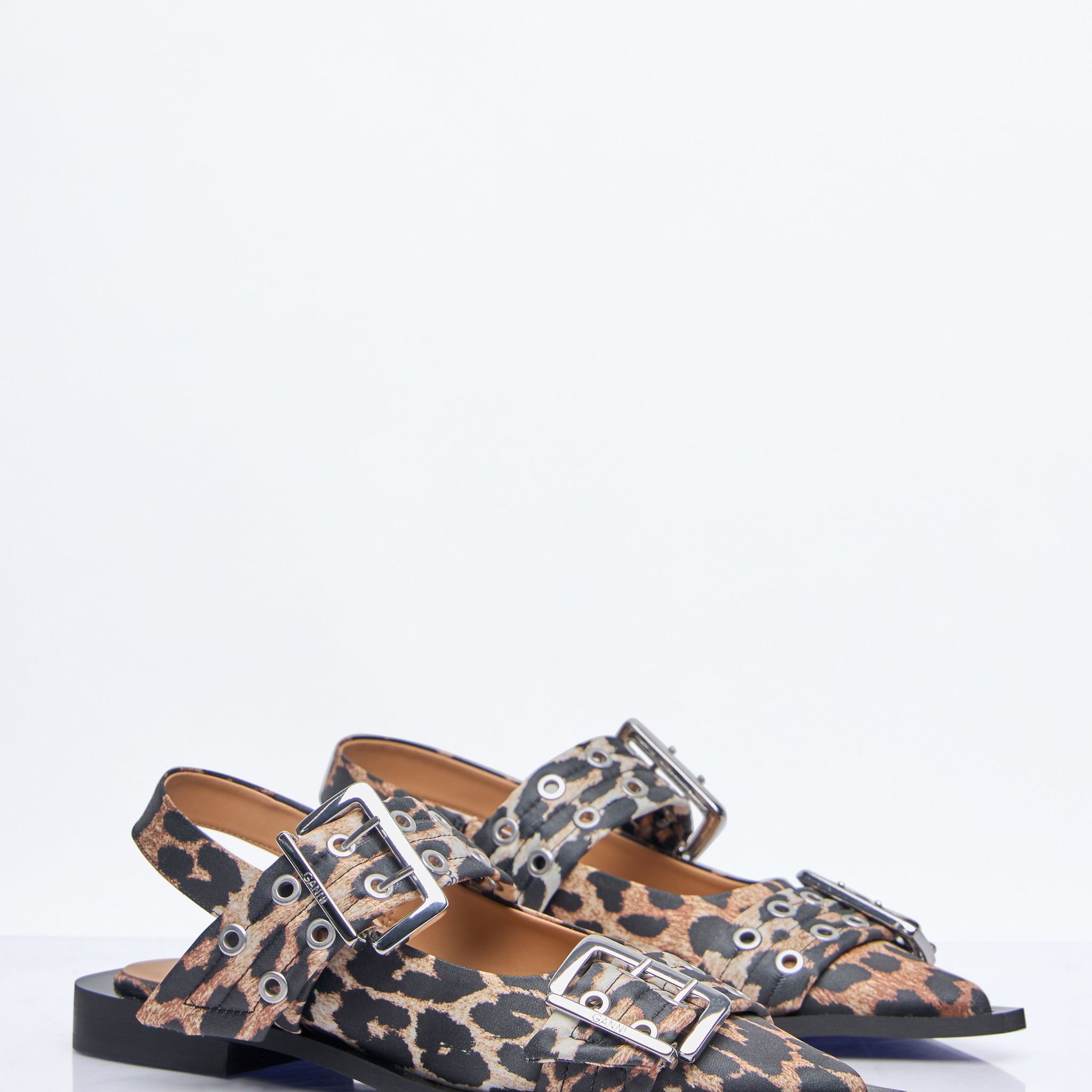 Ganni Women Feminine Buckle Ballerina Flats