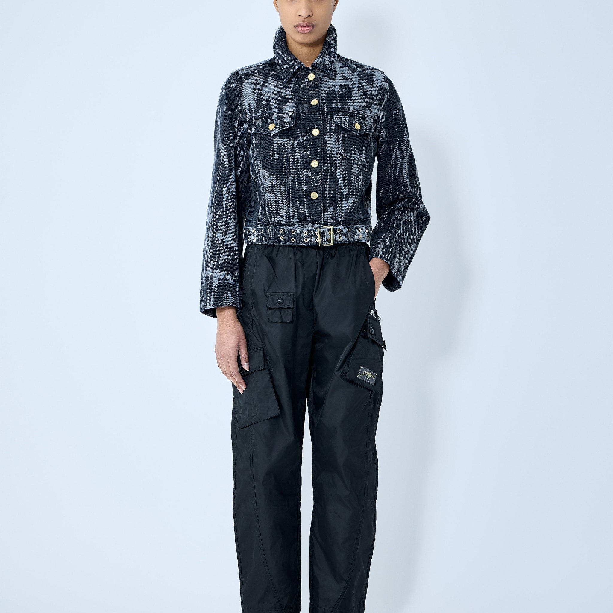 Ganni Women Heavy Denim Belted Jacket