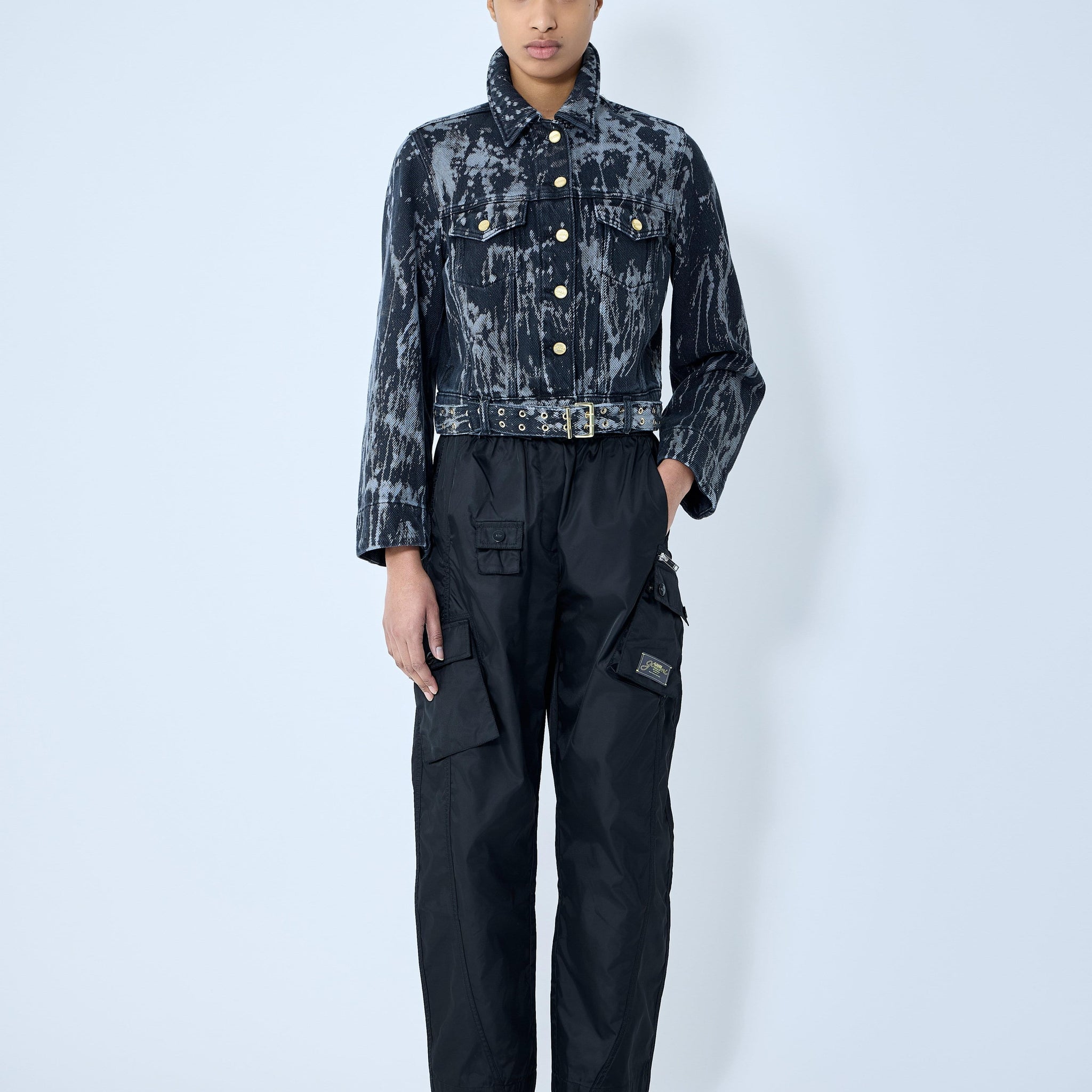 Ganni Women Heavy Denim Belted Jacket