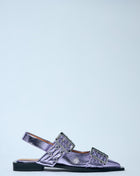Ganni Women Metallic Feminine Buckle Ballerina Flats
