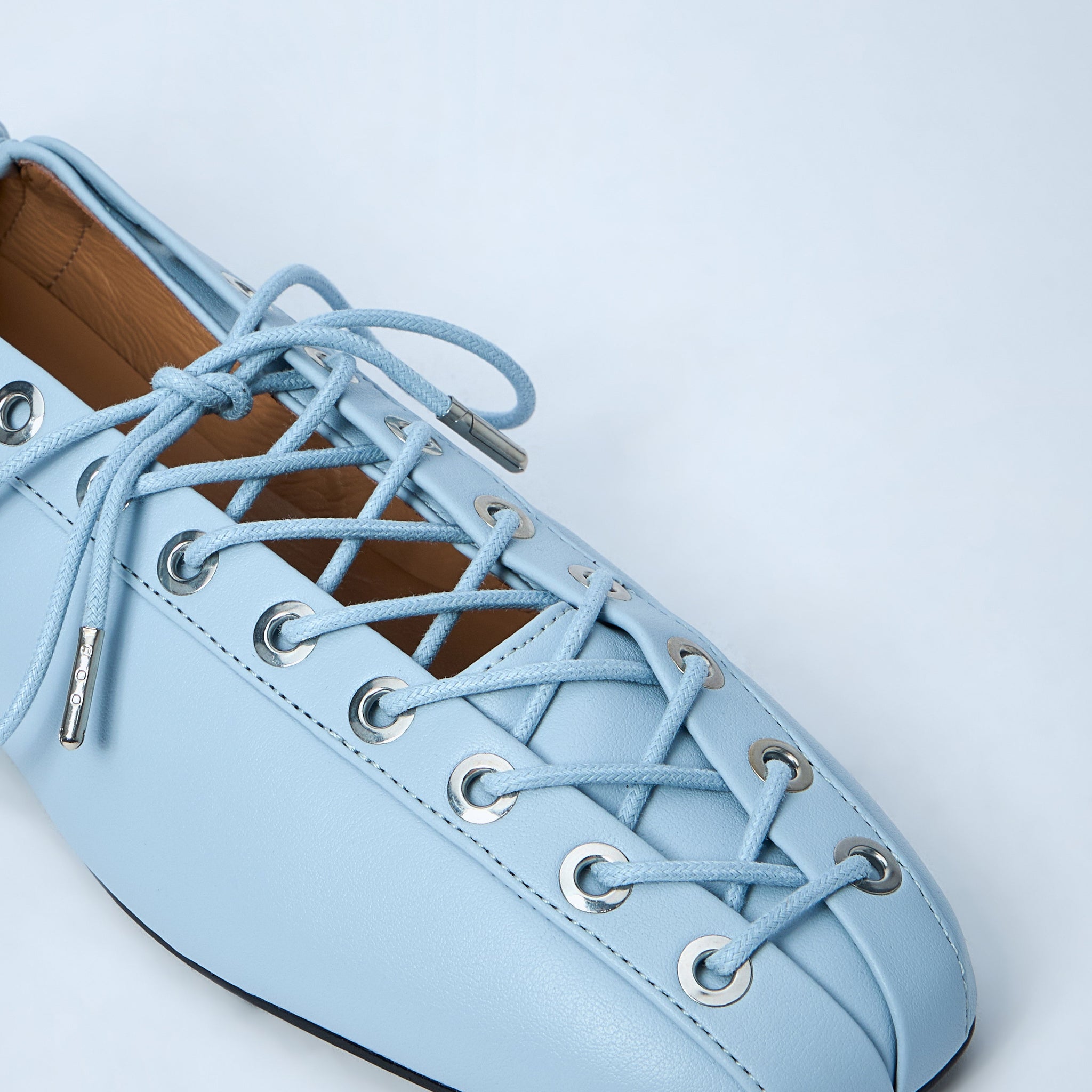 Ganni Women Eyelets Lace Up Ballerina