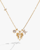 Gemini Zodiac Charm Cluster Necklace