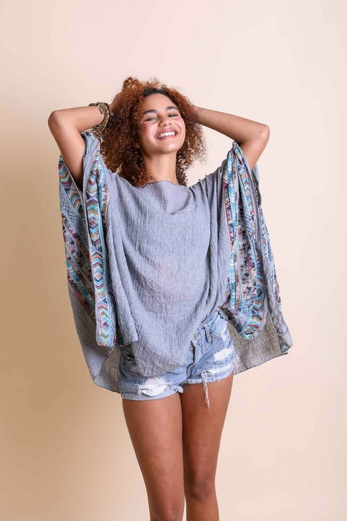 Geometric Embroidered Tunic Top Tops Happy Spoils