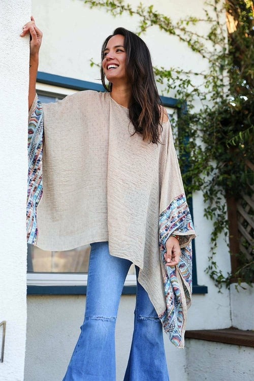 Geometric Embroidered Tunic Top Mocha Tops Happy Spoils
