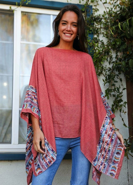 Geometric Embroidered Tunic Top Rust Tops Happy Spoils