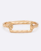 Hammered Rectangle Hinged Latch Bangle Bracelet O S Worn Gold Jewelry & Watches BandsCo Straps