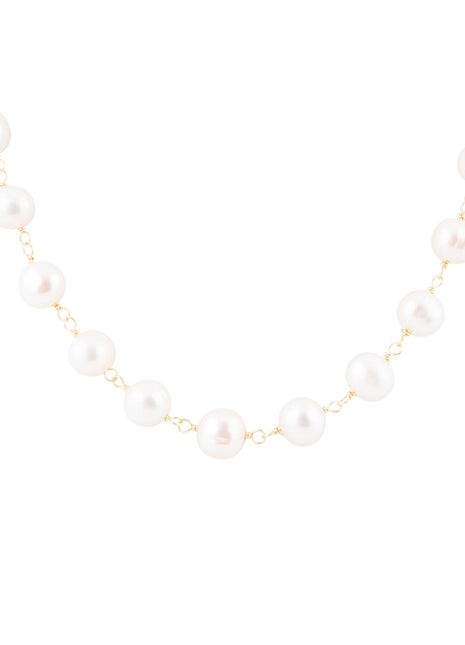 Golden Chain and White Pearl Necklaces