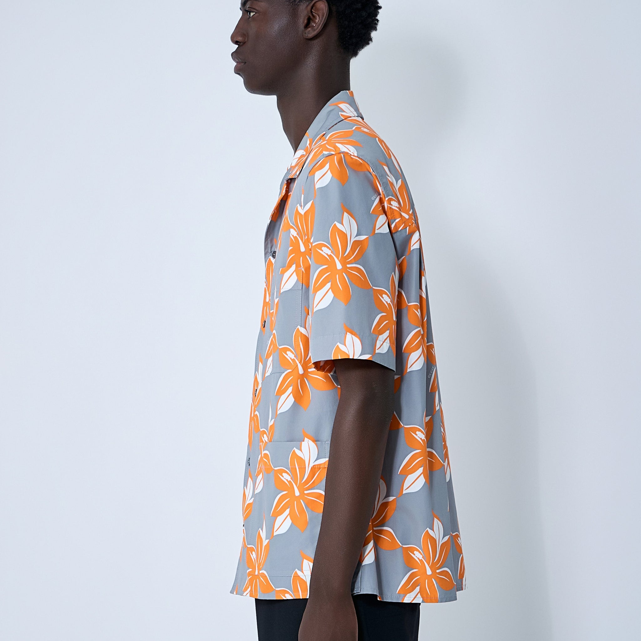 Gucci Men Printed Cotton Poplin Shirt