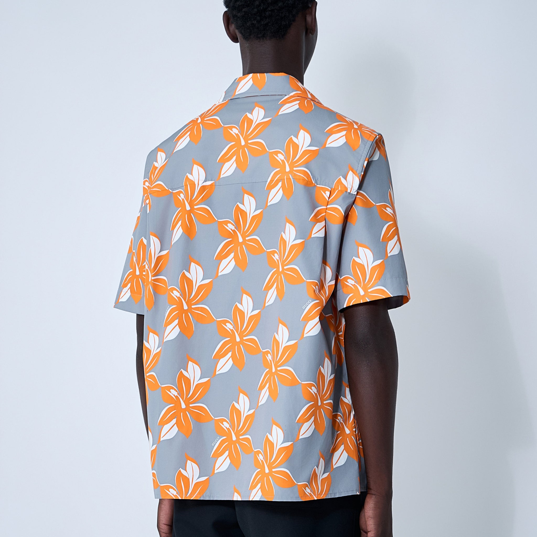 Gucci Men Printed Cotton Poplin Shirt